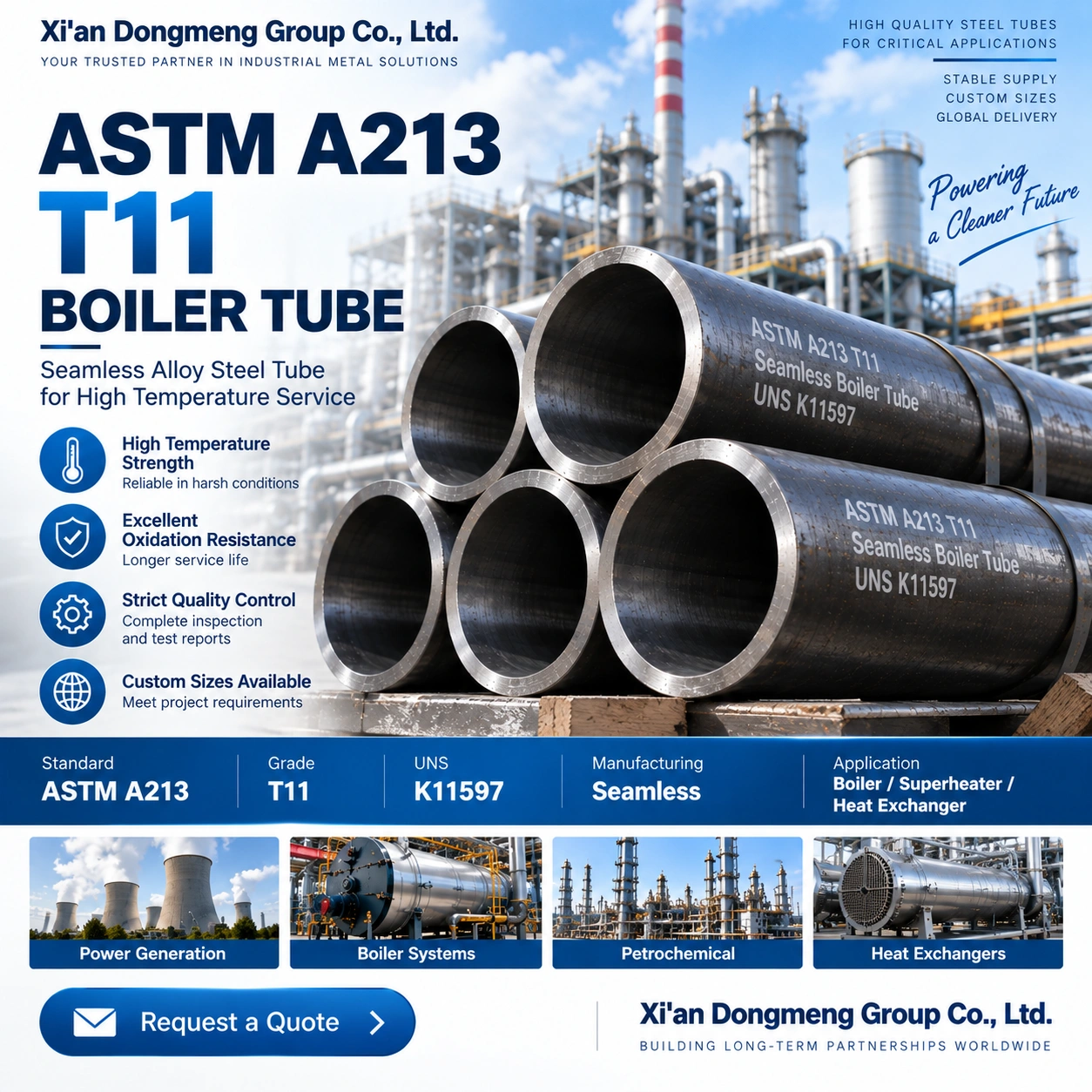 ASTM A213 T11 보일러 튜브