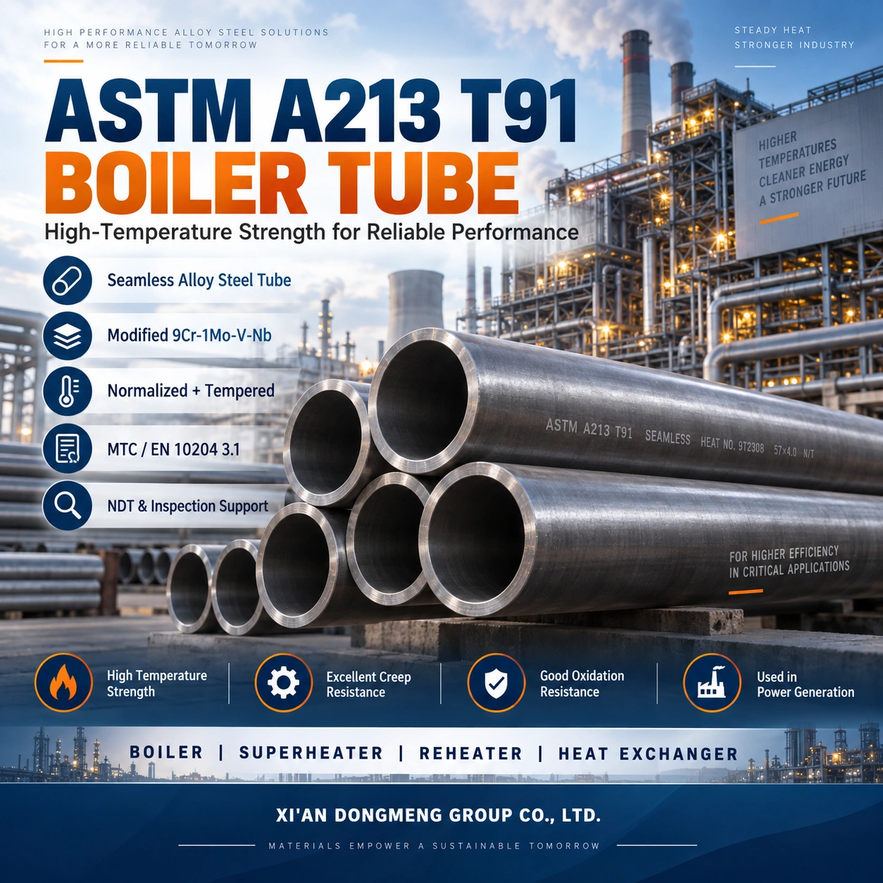 ASTM A213 T91 보일러 튜브